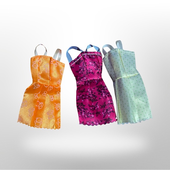 Barbie Dresses Doll Clothes Lot Of 3 Pieces Sundresses - Picture 1 of 1